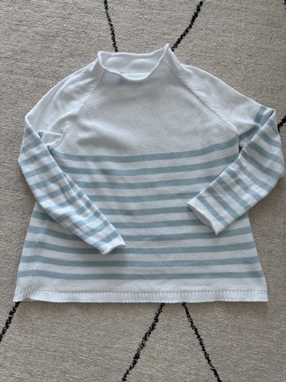 Alice Walk Light Blue and White Striped Sweater